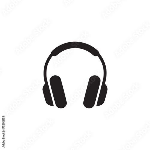 Illustration of black headphones the headphones are simple and modern, perfect for use in a variety of projects related to music, audio, or technology vector graphic