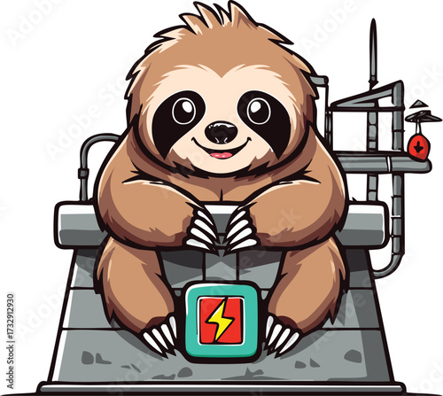 Sloth Reactor: Adorable Mascot Overseeing Power Generation