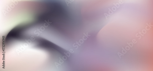 Abstract muted light violet and coral pink colours vector flowing liquid mesh gradient background. Aesthetic dark green, gray and rose tranquil wavy fluid concept for dreamy banner design