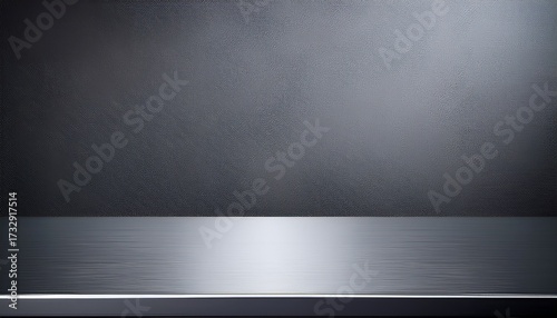 metal gray table surface for background copy space on gray wall background