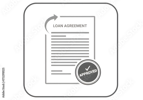 Minimal icon of a loan approval form — no background, no shadow PNG