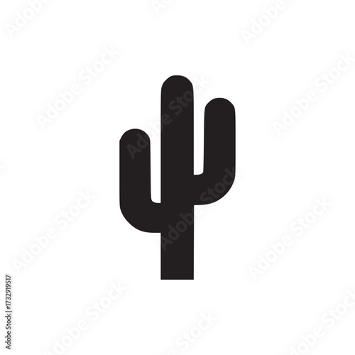 Illustration of a black cactus this simple and modern design is perfect for adding a touch of the desert to any project its clean lines and minimalist style make it versatile