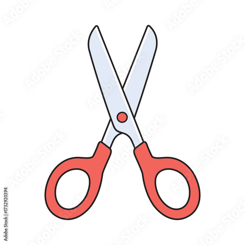 Red scissors illustration isolated vector