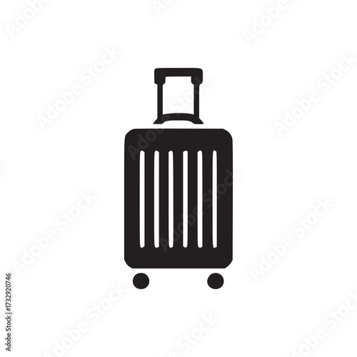 Illustration of a black suitcase perfect for travel, vacation, or tourismrelated projects the minimalist design makes it versatile for various applications