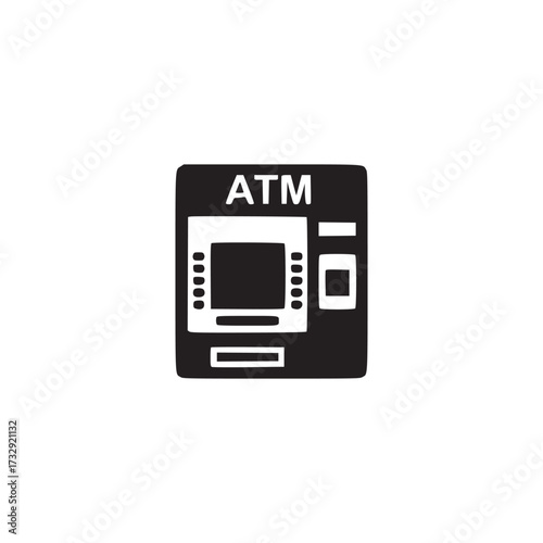Vector art of automated teller machine, a convenient device for banking transactions, allowing users to withdraw cash, deposit funds, and manage their accounts with ease