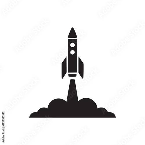 Vector art of rocket launch icon this simple and modern design represents space exploration, technology, and innovation perfect for use in apps, websites, and presentations
