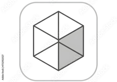  Minimal icon of a 3D model cube — no background, no shadow PNG