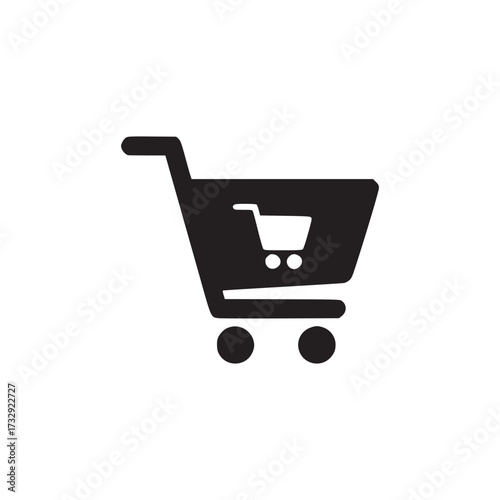 Vector art of shopping cart icon perfect for ecommerce, online stores, or any design needing a shopping symbol simple and modern design for web and print