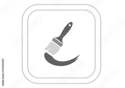  Minimal icon of a paintbrush with stroke — no background, no shadow PNG