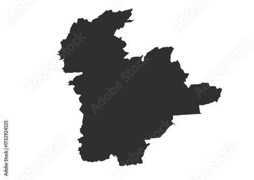 A black silhouette of the city map of Klagenfurt, Austria. A simple and clean vector shape of the city's boundaries.
