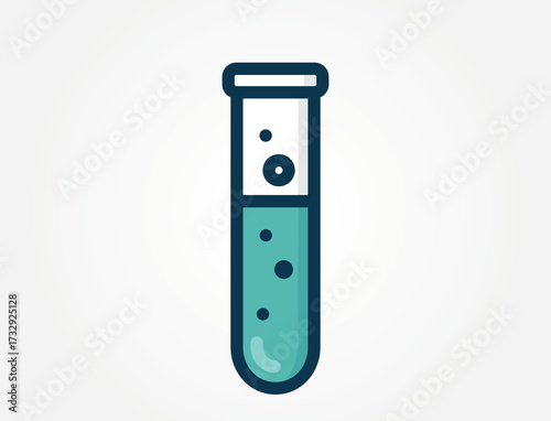 An icon of a test tube. This image represents chemistry, scientific research, laboratory testing, or medical diagnostics.