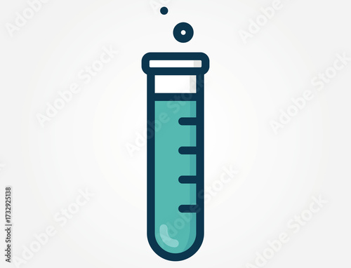 An icon of a test tube with measurement markings on the side. This image represents chemical experimentation, laboratory analysis, or scientific measurement.