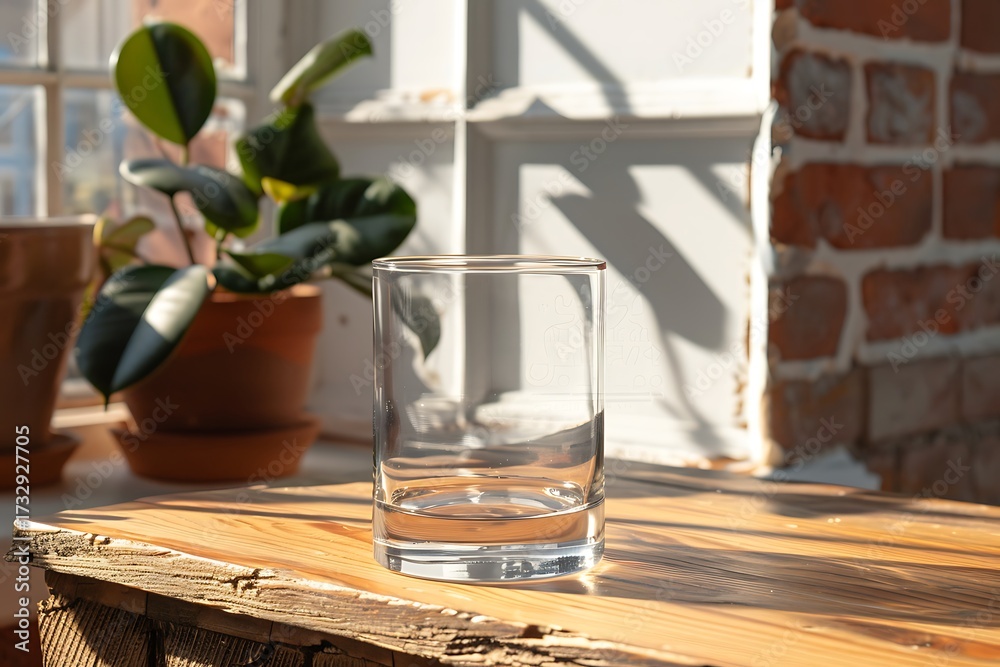 Fototapeta premium Modern transparent glass bottle with no label high resolution picture