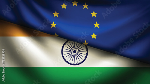 Europe and india flag fusion design