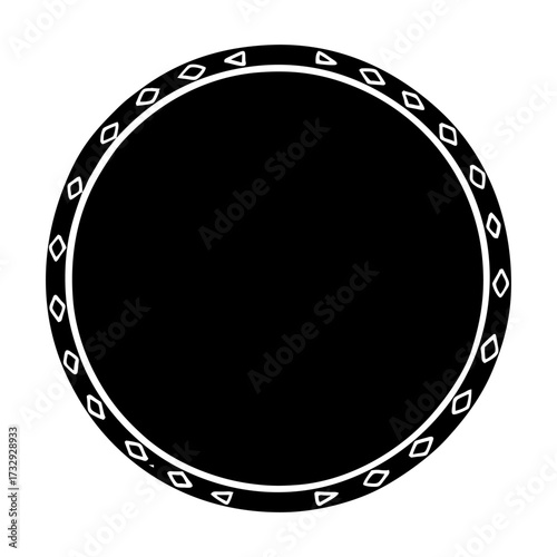 A metallic porthole or round frame design icon like a ship window or technological circle button