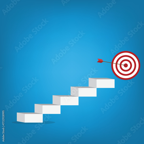 Business challenge failure and success concept. Red arrow hits the center.	