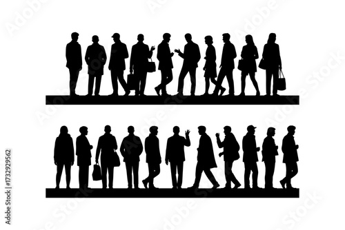 Vector business silhouette illustrations for professional use and high-quality group of man and woman also office, entrepreneur, and workplace black color design