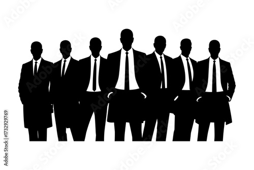 Vector business silhouette illustrations for professional use and high-quality group of man and woman also office, entrepreneur, and workplace black color design