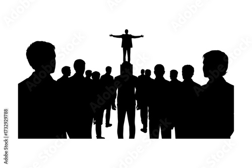 Vector business silhouette illustrations for professional use and high-quality group of man and woman also office, entrepreneur, and workplace black color design