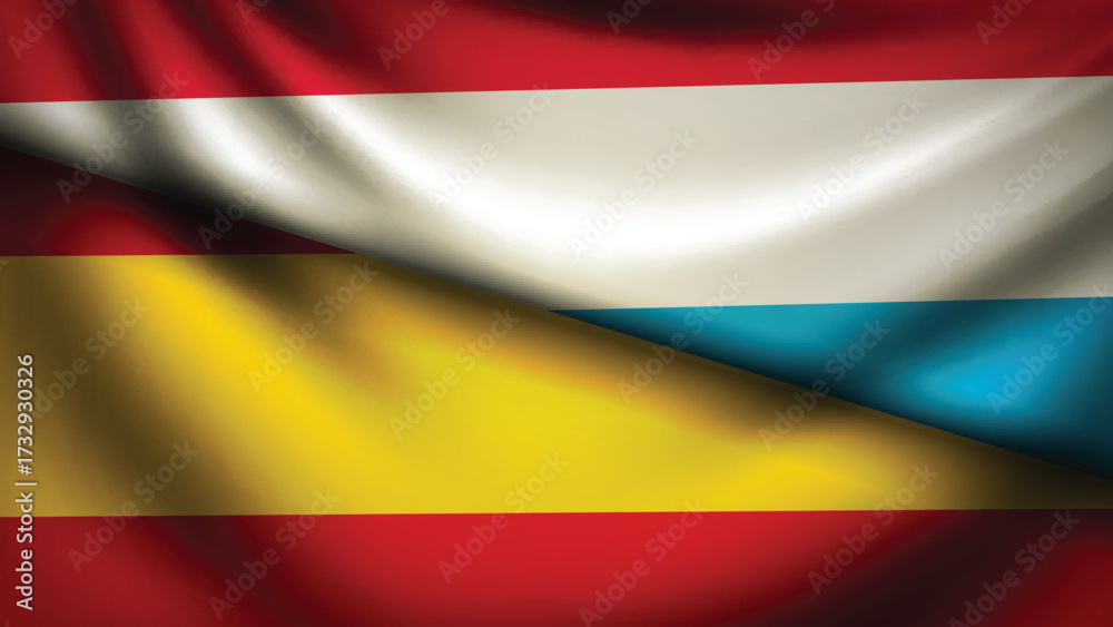 Fototapeta premium Spain and luxombourg flag fusion design