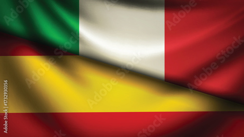 Spain and italy flag fusion design