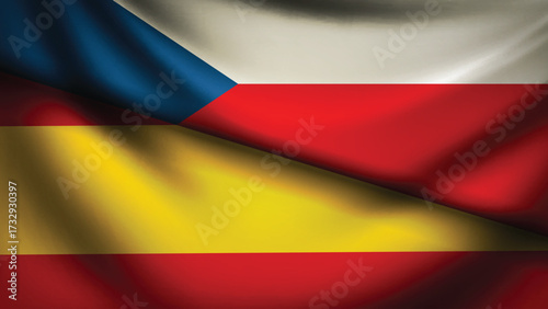 Free Download Spain and czech flag fusion design - GFXLoad