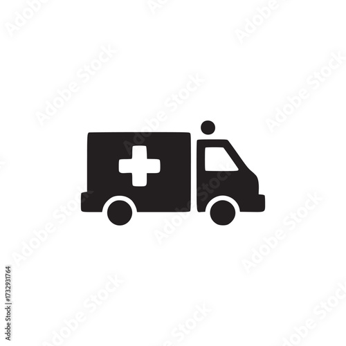 Vector art of ambulance icon this classic symbol represents emergency medical services and healthcare perfect for hospitals, clinics, and healthrelated projects, it conveys urgency and care with its r