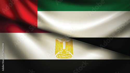 uae and egypt flag fusion design