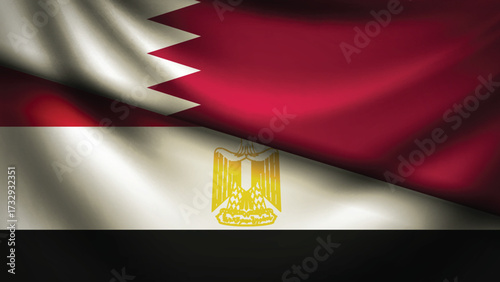 qatar and egypt flag fusion design