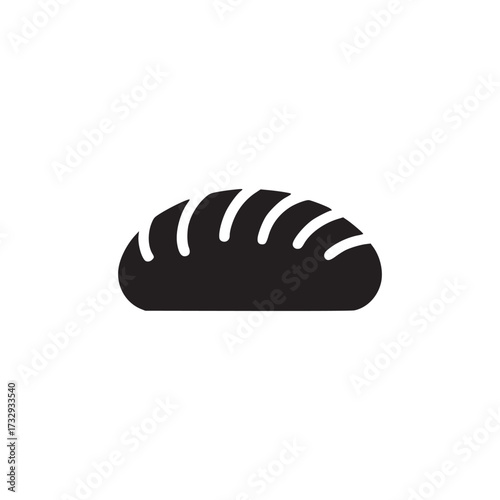 Vector art of silhouette illustration of a loaf of bread vector graphic of a baked food item design element for bakery, breakfast, and carbohydrate concepts