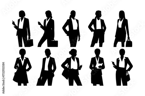 Business silhouette vector illustrations for professional use and high-quality group of man and woman also office, entrepreneur, and workplace black color design-27