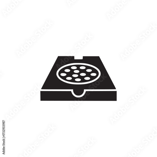 Vector art of simple illustration of a pizza box, this minimalist design is perfect for pizzerias, food delivery services, or any branding related to italian cuisine and fast food