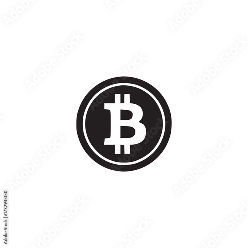 Vector art of bitcoin cryptocurrency icon simple black and white vector illustration of the bitcoin logo, a decentralized digital currency, perfect for representing blockchain technology and digital f
