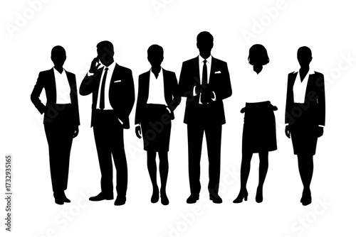Business silhouette vector illustrations group and single person and high-quality group of man and woman also office, entrepreneur, and workplace black color design-19