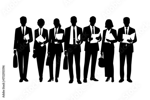 Business silhouette vector illustrations group and single person and high-quality group of man and woman also office, entrepreneur, and workplace black color design-22