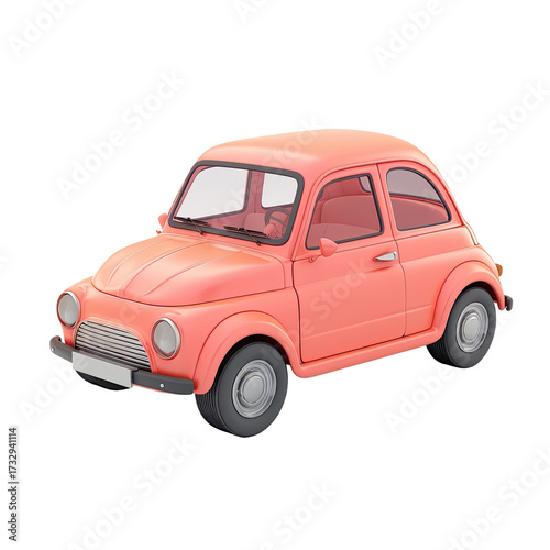 Retro pink car illustration