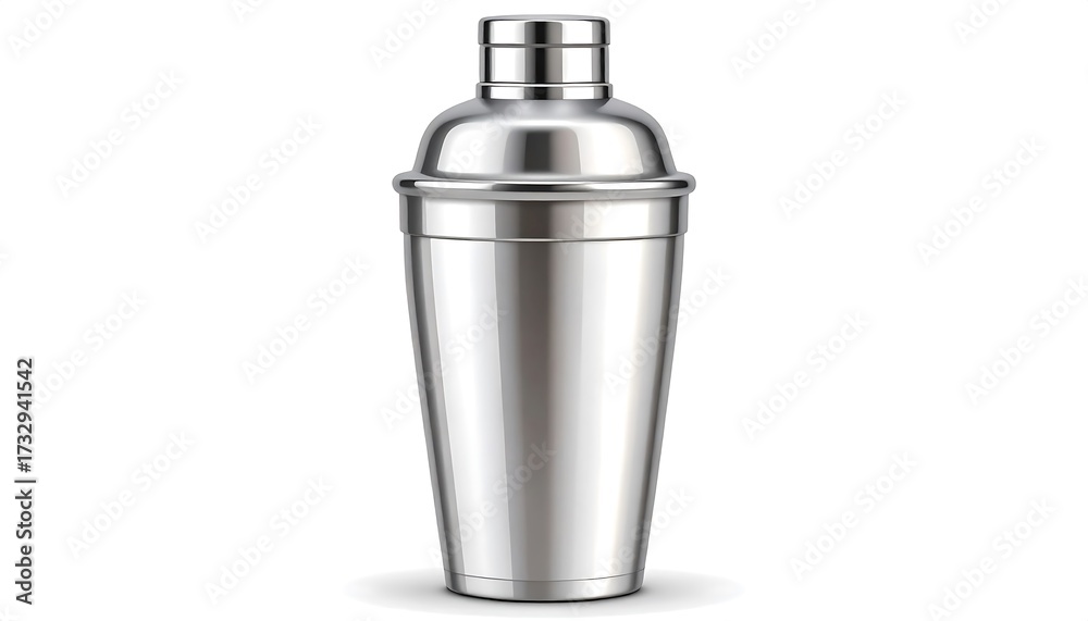 Obraz premium A polished metal cocktail shaker