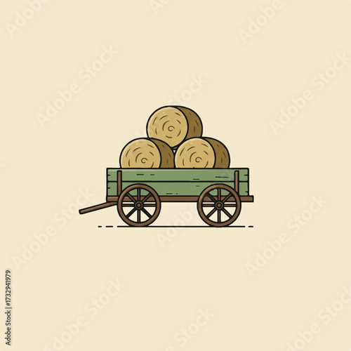 Hay cart with three bales