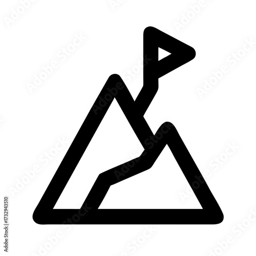 Achieve peak success symbol representing reaching goals and overcoming challenges with determination and ambition