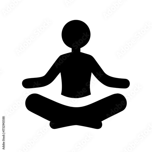 Serene figure meditating peacefully in lotus pose, radiating calm and inner balance for wellness and mindfulness campaigns