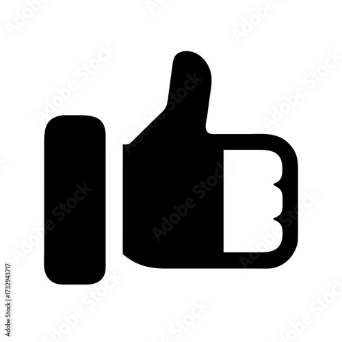 Instantly communicate approval and positivity with this bold, modern thumbs up icon, perfect for digital content and branding.