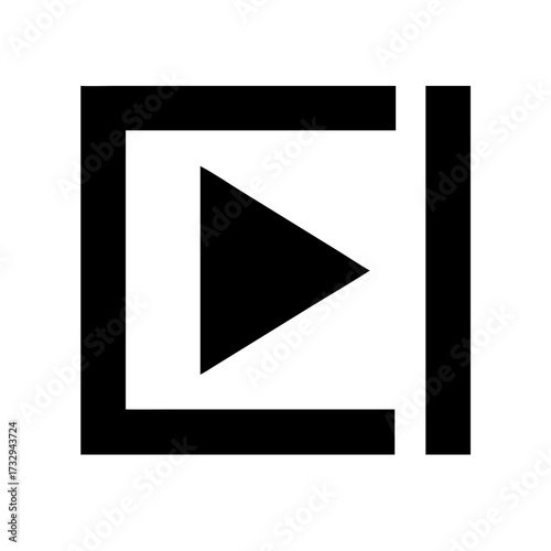 Bold modern play button icon symbolizing media playback, digital content, and streaming services ready for dynamic use.