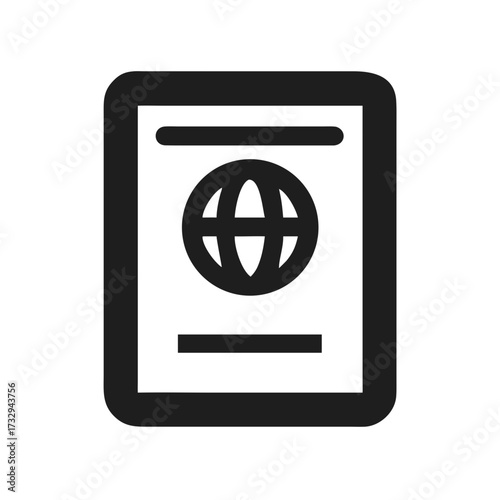Elegant passport icon symbolizing global travel and international identity for modern journeys and adventure seekers