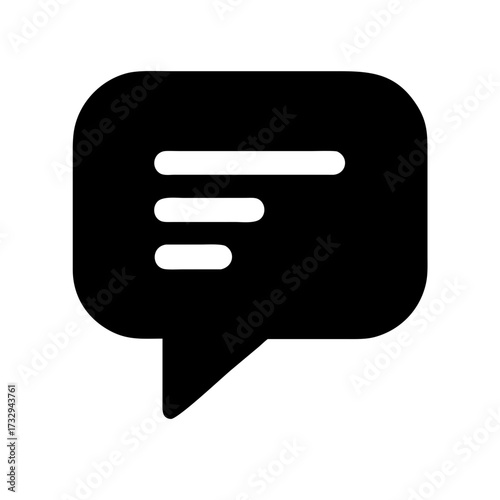 Modern chat bubble icon representing communication, conversation, and messaging for digital platforms and apps