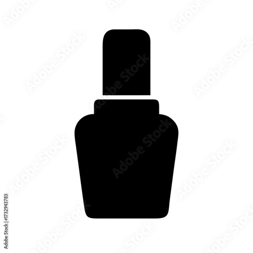 Sleek black nail polish bottle silhouette ready for beauty brand applications or cosmetic design projects
