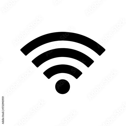 Modern abstract Wi-Fi signal symbol representing wireless connectivity and digital communication for technology concepts.