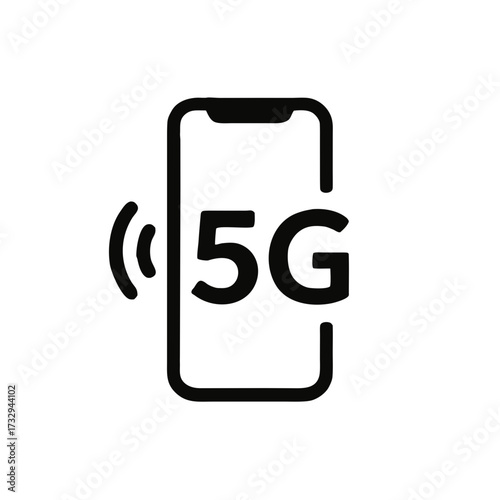 Experience lightning-fast connectivity with modern smartphone 5G signal icon, symbolizing advanced wireless communication and digital innovation.