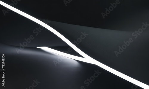 Abstract design with glowing white lines