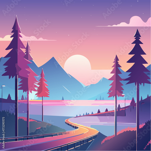 winter landscape with road