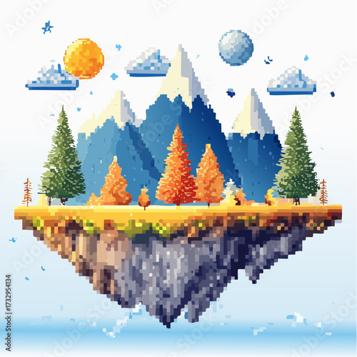 winter landscape vector illustration